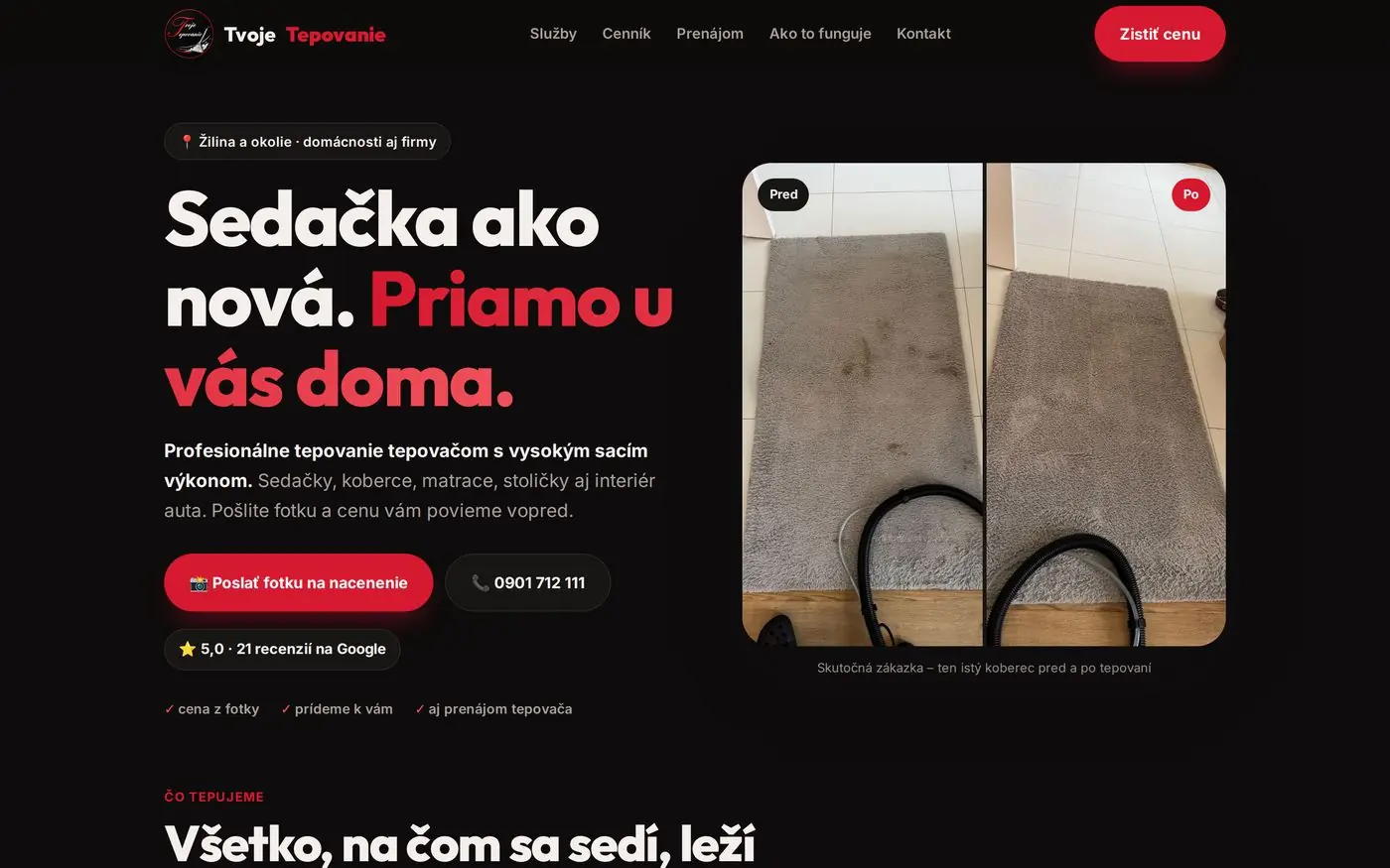 Webstránka TvojeTepovanie